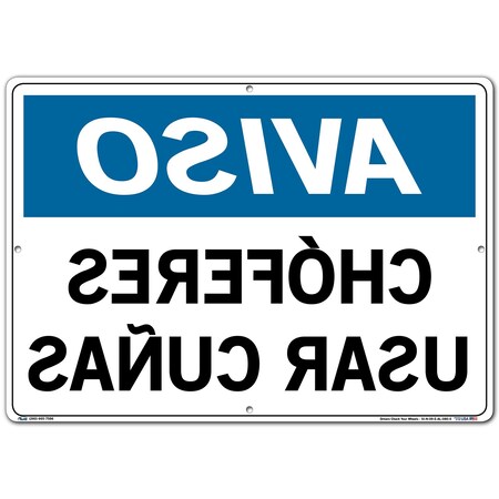 Vestil Aluminum Sign, 14-1/2" Height, 20-1/2" Width, Aluminum, Rectangle, Spanish SI-N-09-E-AL-080-S